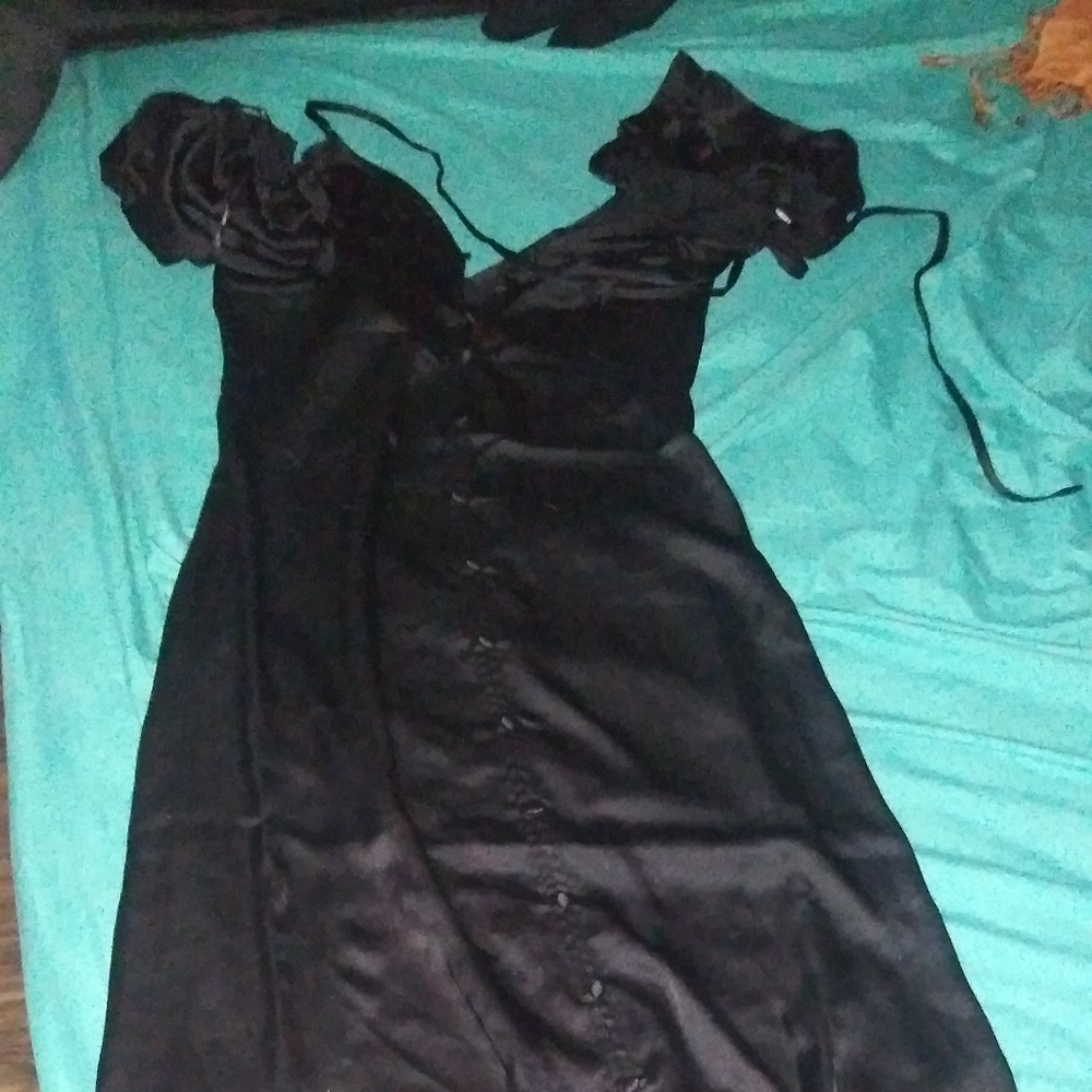 Black button up dress